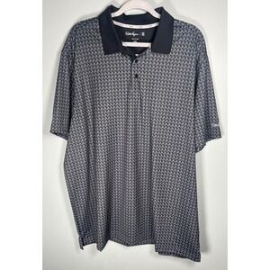 Walter Hagen Golf Polo Shirt Men's Geometric Gray Performance Stretch Size XXL